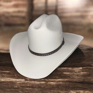 ***SOLD***Classic White Western Cowboy Hat with Braided Band